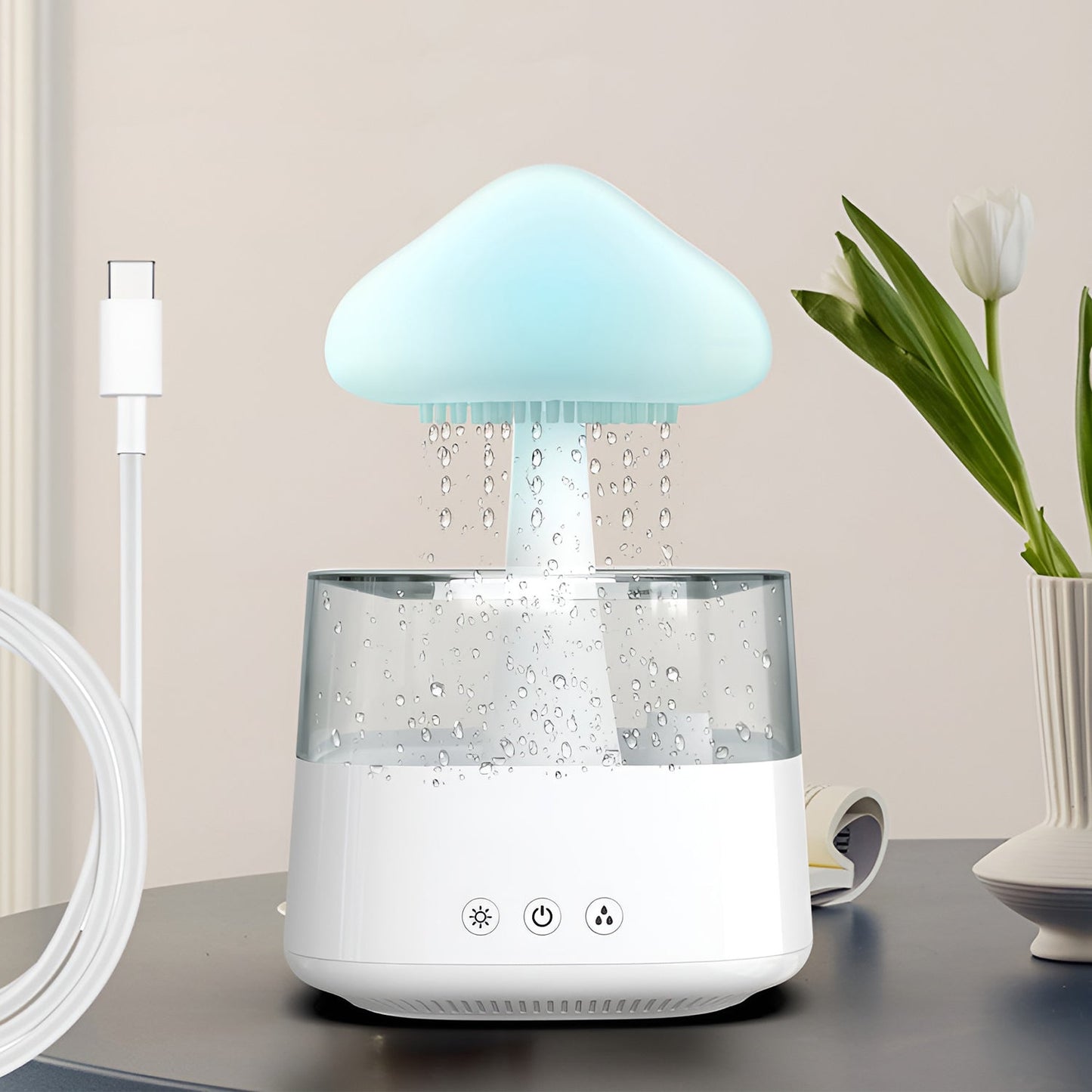 Mushroom Air Humidifier Rain Cloud Aroma Diffuser